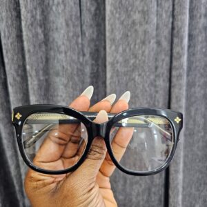 Wide Square Acetate Glasses – Black