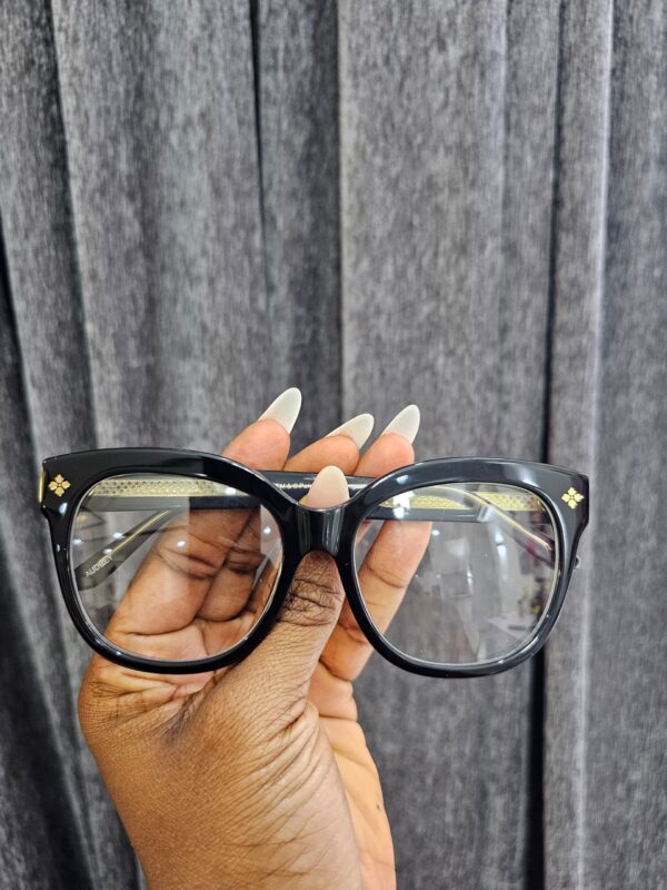 Wide Square Acetate Glasses – Black