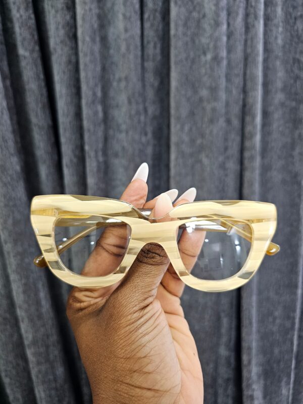 Bold Square Acetate Glasses – Honey Amber Frame