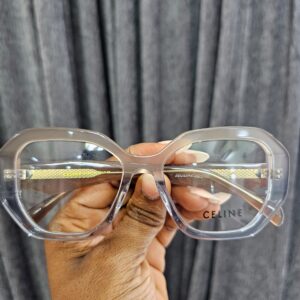 Oversized Geometric Clear Acetate Glasses