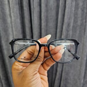 Classic Black Square Acetate Glasses – Blend Edit