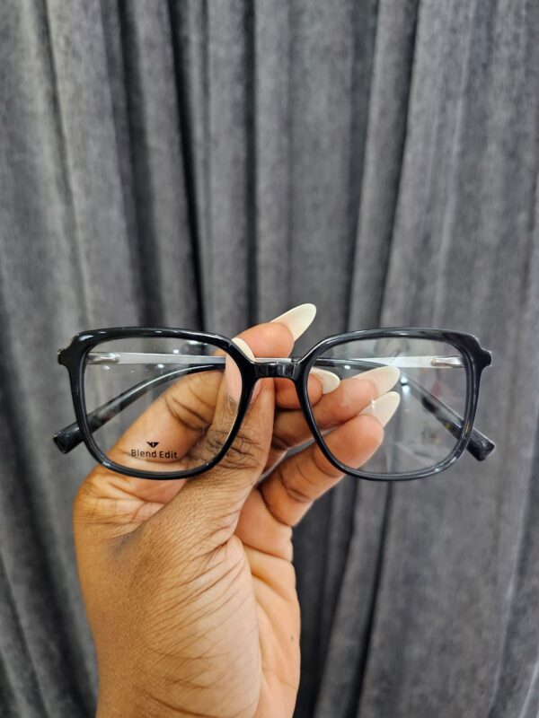 Classic Black Square Acetate Glasses – Blend Edit