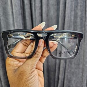 Oversized Square Acetate Glasses – Black