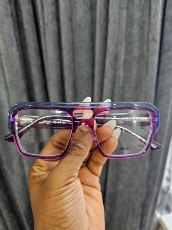Purple Gradient Oversized Acetate Glasses – Square Unisex Eyewear